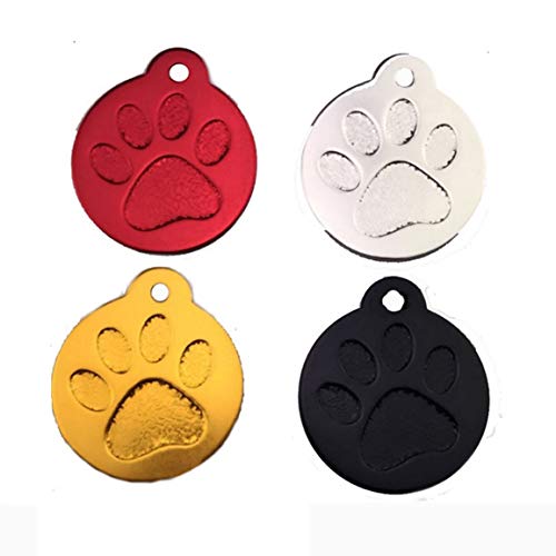 Huella de aleación de Aluminio Etiqueta para Mascotas Tarjeta de Identidad de arnés de Perro Encantador Tarjeta de Marco antipérdida Accesorios para Mascotas Lindos Rojo (Color: Rojo)