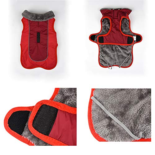 Huiit Abrigo Chaqueta para Perro Caliente para Mascotas Chaqueta Chubasquero Impermeable De Invierno Cazadora Perro con Forro Polar Ropa para Perro,Gris,XXL