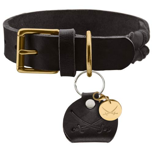 HUNTER 66850 Sansibar Solid Collar para Perros, de Piel, Trenzado, Robusto, Elegante, 65, Color Negro