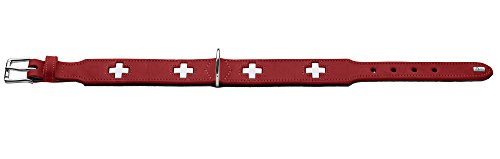 Hunter - Collar de piel orgánica , 47 cm, Rojo