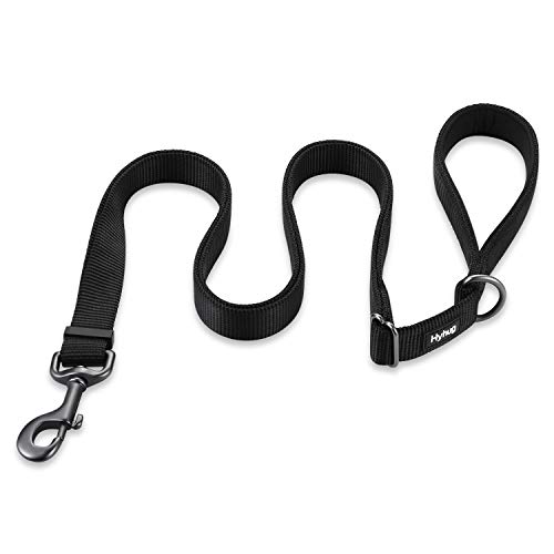 Hyhug Correa de Longitud Ajustable con Nylon Duradero y manija Forrada de Neopreno súper Suave para Perros Uso Diario para Caminar y Entrenamiento Profesional (Ajustable Pequeño S, Negro)