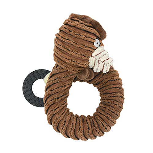 Hzb821zhup Juguete para Perro y Gato, molares de mordida Resistentes al mordisco, Sonido Interactivo, Anillo de Goma, Lindo Zorro de Peluche, Juguete Interactivo para Masticar