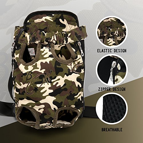 icase4u® Mochila Práctica y Bonita Bolsa Portátil para Perro Pequeño Yorki Gato Mascota Ideal para Viajes al Aire Libre de Senderismo (Camuflaje 2#, XL)