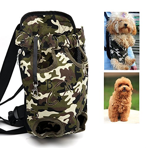 icase4u® Mochila Práctica y Bonita Bolsa Portátil para Perro Pequeño Yorki Gato Mascota Ideal para Viajes al Aire Libre de Senderismo (Camuflaje 2#, XL)