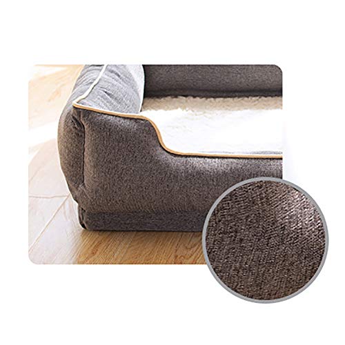 IKEA Cama para Mascotas | Sofá de Felpa de Piel sintética y Gamuza Estilo Tradicional sofá Cama para Mascotas con Funda Protectora extraíble para Perros y Gatos-Grey-M