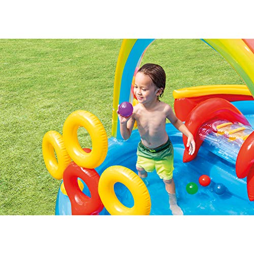 Intex 57453NP - Centro juegos hinchable arcoiris 297 x 193 x 135 cm, 206 y 175 litros