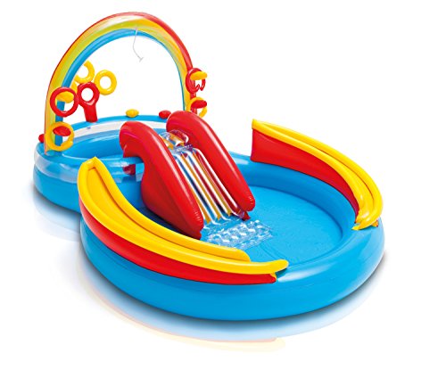 Intex 57453NP - Centro juegos hinchable arcoiris 297 x 193 x 135 cm, 206 y 175 litros