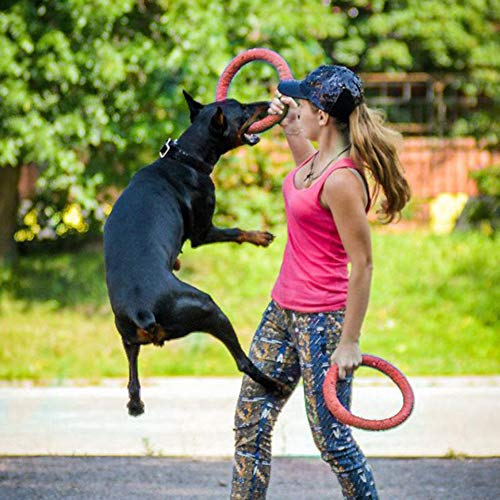 JIADIAN Anillo de Perro Juguetes, Durable Anillo de Goma Natural para Cachorros y Perros Adultos