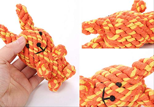 Juguete Para Perros Con Forma De Conejo, Juguete Para Perros De Cuerda De Algodón Hecho A Mano, Perro Resistente A Las Mordeduras Y Entrenamiento Intelectual, Apto Para Todas Las Edades 14 Cm Rojo