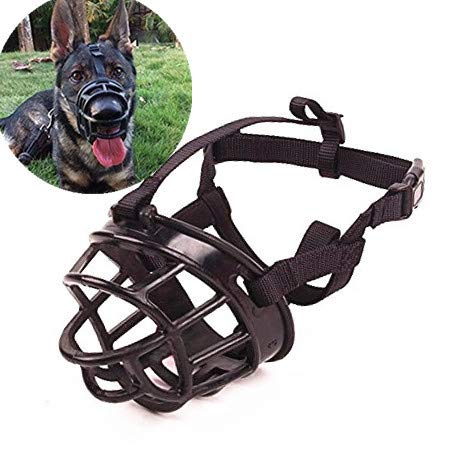 JWPC Bozal Ajustable antimordiscos para Perro, Suave Gel de sílice, Transpirable, para Seguridad, para Mascotas y Cachorros Que muerden/ladran/mastican,Negro 3