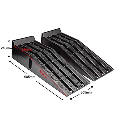 KATSU 2PCS Rampas de servicio para automóviles de taller de garaje de plástico de servicio pesado (estándar)