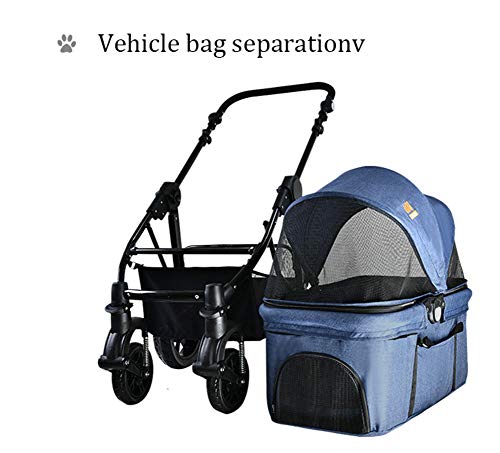 Kaysa-TS Cochecito De Mascota Separable, Mascota Viaje De Lujo De Moda Buggy para Perros con 6 Ruedas De Acero EVA Peso Máximo 20Kg + Paño Impermeable De Alta Densidad De Oxford