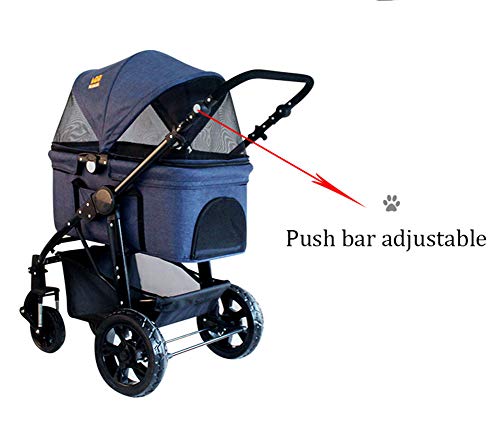 Kaysa-TS Cochecito De Mascota Separable, Mascota Viaje De Lujo De Moda Buggy para Perros con 6 Ruedas De Acero EVA Peso Máximo 20Kg + Paño Impermeable De Alta Densidad De Oxford