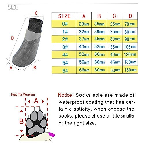 KEESIN Mascota Perro Perrito Calcetines Deportivos Antideslizantes Impermeables, Botas, Protector de Pata para Mascotas Pequeñas/Medianas/Grandes Perros #6