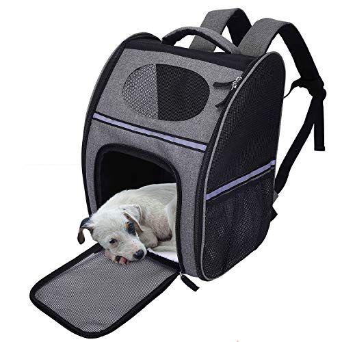 Lampop Mochila para Mascotas Portador de Viaje Bolsa de Transporte para Perros Gatos Malla Transpirable Transportín Jaula Capazos Transportadoras Plegable Viaje Coche Portátil