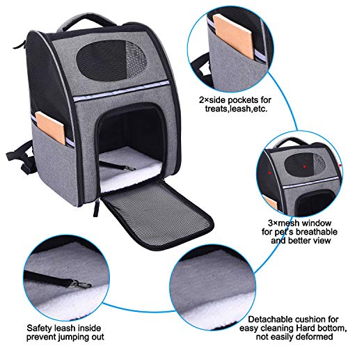 Lampop Mochila para Mascotas Portador de Viaje Bolsa de Transporte para Perros Gatos Malla Transpirable Transportín Jaula Capazos Transportadoras Plegable Viaje Coche Portátil