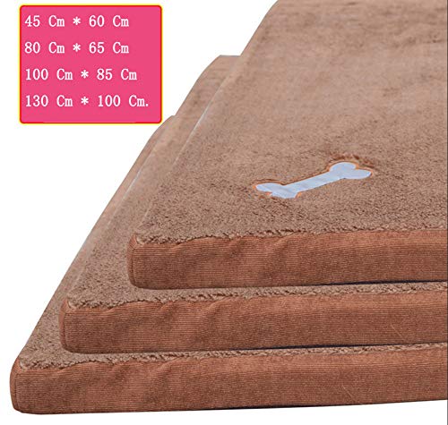 LIRUI Cama Ortopédica para Perro - Comodidad óptima Su Mascota,Colchón Viscoelástico con Funda Extraíble Y Revestimiento Antideslizante (130 * 100cm),Brown-L(100 * 85cm)