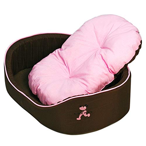 LIUYALE Cama del perro, el perro de la perrera pequeña princesa cama del perro cama caliente Nido de animal doméstico del gato Sofá cama Artículos for mascotas suave y caliente felpa larga casa redond