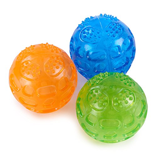 Louvra Pelota Perro Impermeable Bola Inflable Goma Juguete Perro, el Diámetro 7.5cm, 3 Piezas