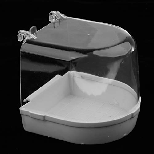 LOVIVER Baño para Pájaros Suspendido, Cube Bird Bathtub Bath Box Bowl Jaula Accesorio para Bird Parrot 13 X 13 X 13 Cm - Blanco