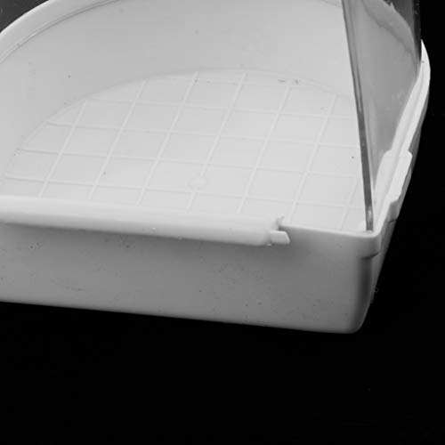 LOVIVER Baño para Pájaros Suspendido, Cube Bird Bathtub Bath Box Bowl Jaula Accesorio para Bird Parrot 13 X 13 X 13 Cm - Blanco