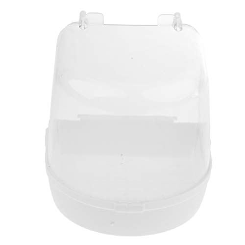 LOVIVER Baño para Pájaros Suspendido, Cube Bird Bathtub Bath Box Bowl Jaula Accesorio para Bird Parrot 13 X 13 X 13 Cm - Blanco