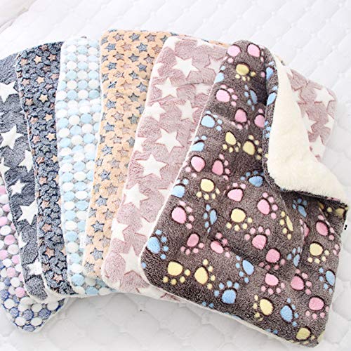 LPxdywlk Mascota Gatos para Perros Patas De Estrella Alfombrilla De Cama Manta De Vellón Cojín para Dormir Cálido Colchón Accesorios para Mascotas De Invierno 7# Los 79x60cm