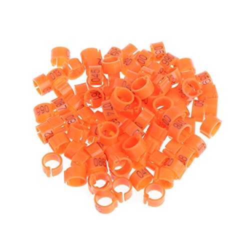 luosh 8mm Identificar Portador del Anillo, 100 Piezas numeradas Bandas de Patas de Aves Anillos de Patas de Aves de Corral para Canarios Aves Pollo codorniz Paloma Paloma Anillos 001-100