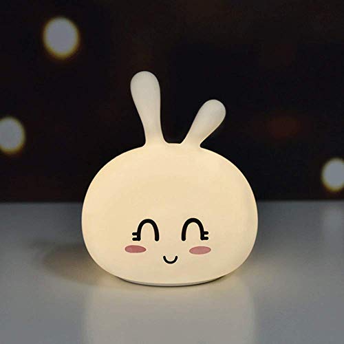 Luz de bebé de dibujos animados LED con sueño USB Luz de noche Guisantes Conejo Lámpara de silicona colorida Conejo Inducción Pat Light (Tamaño: XL)