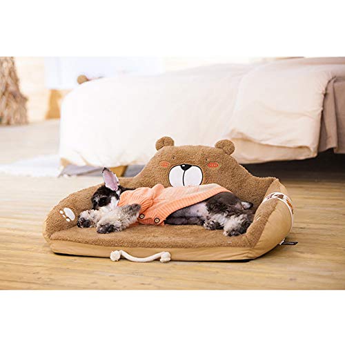 LYKH Suministros para Mascotas otoño e Invierno Nueva Cama de Perro Lavable de látex Estera de Perrera Antideslizante Cama de Gato Simple Arena para Gatos-Grey