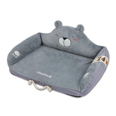 LYKH Suministros para Mascotas otoño e Invierno Nueva Cama de Perro Lavable de látex Estera de Perrera Antideslizante Cama de Gato Simple Arena para Gatos-Grey