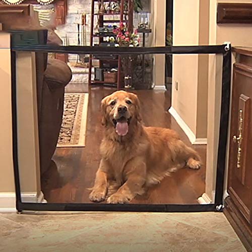 Magic-Gate Dog Pet Fences Portátil Plegable Safe Guard Protección Interior y Exterior Safety Magic Gate para Perros Cat Pet (Negro) ESjasnyfall