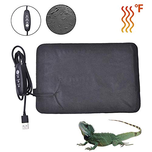 Manta Termica Reptiles Ajustable Winter Alfombra Térmica Impermeable Heat Mat con Control De Temperatura Multifunktional Reptil Almohadilla Térmica, 22x15 cm