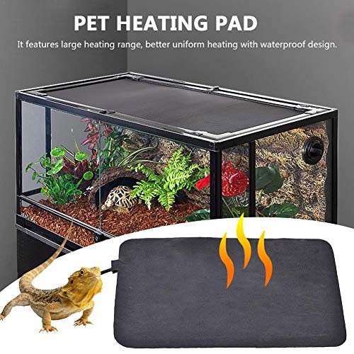 Manta Termica Reptiles Ajustable Winter Alfombra Térmica Impermeable Heat Mat con Control De Temperatura Multifunktional Reptil Almohadilla Térmica, 22x15 cm