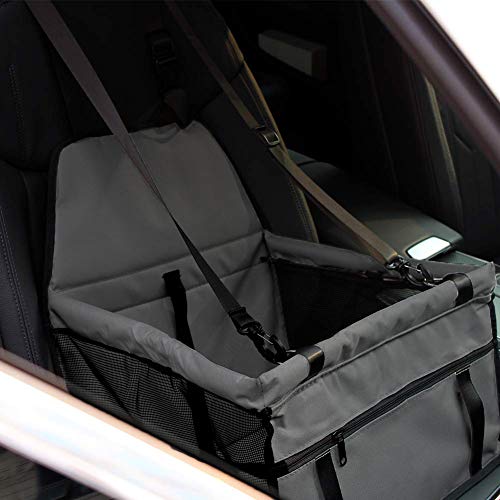 Mascota Coche Asiento Carrier - Car Booster Bolsa portátil y Transpirable para Perros Cat hasta 25LB (Negro)