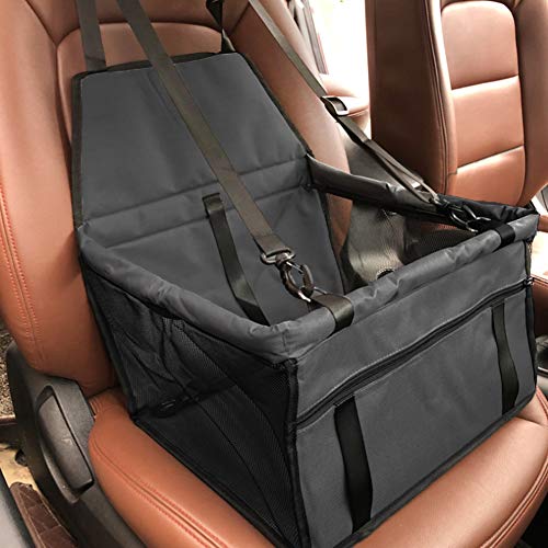 Mascota Coche Asiento Carrier - Car Booster Bolsa portátil y Transpirable para Perros Cat hasta 25LB (Negro)