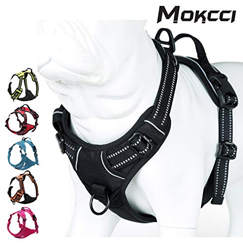 MOKCCI Truelove Arnés Suave para Perro Delantero. El Mejor arnés Reflectante sin tirones con asa y 2 Accesorios para Correa