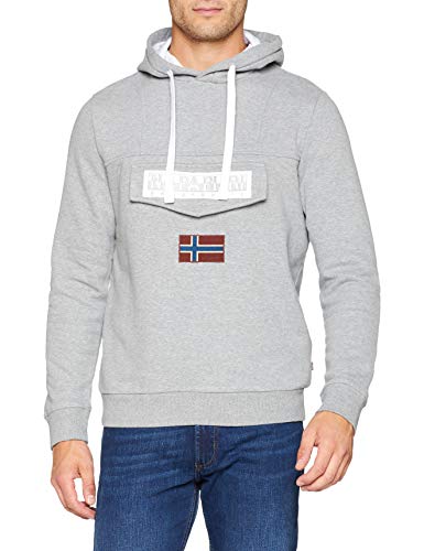 Napapijri Burgee Sweatshirt Sudadera, Gris (Med Grey Mel 160), Medium para Hombre