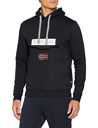 Napapijri Burgee Sweatshirt Sudadera, Negro (Black 041), Large para Hombre