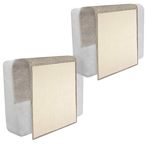 Navaris Set de 2X rascadores para Gatos - Protector de sofá contra arañazos de Gato y Perro - Rascador afilador de uñas de sisal en marrón