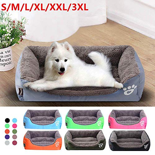 ndmzk Soft Fleece Warm Cat Bed House S-3Xl 9Colors Paw Pet Sofa Camas para Perros Bottomlarge Dogs Pet House Waterproof Bottom-3_L_68Cmx55Cmx16Cm_United_States