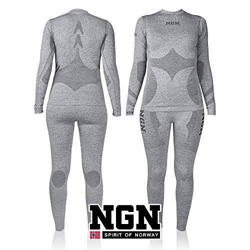 NGN ropa interior de esquí de Noruega|ropa interior térmica larga|ropa interior funcional transpirable negro|ropa de esquí hermosa|Baselayer Set para mujer|pantalones deportivos y camisa para mujer