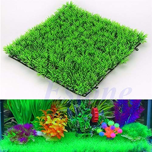 No Logo Decoración de la Hierba Paisaje Agua Planta Planta 4PCS Hierba Verde césped Artificial acuática Adornos Peces de Acuario Tanque Verde para Uso en Interiores y Exteriores