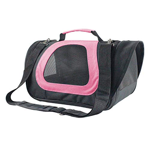 Nobleza -Transportin Gato Perro, Bolsa de Transporte Transpirable para Mascotas, 40 * 23 * 24cm transportador de Mascotas para Perros/Gatos/Avión Mediano (Rosa)