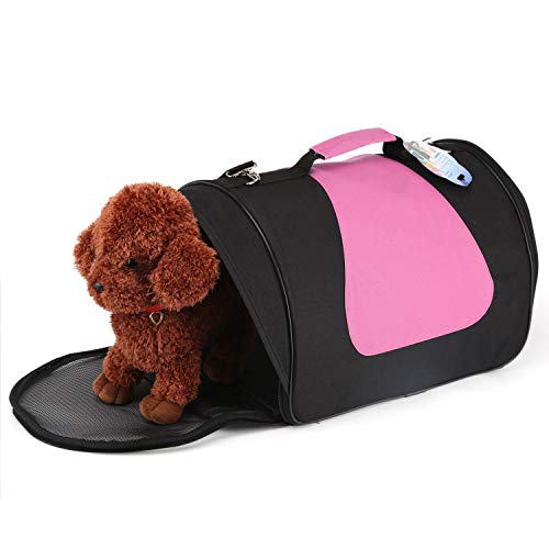 Nobleza -Transportin Gato Perro, Bolsa de Transporte Transpirable para Mascotas, 40 * 23 * 24cm transportador de Mascotas para Perros/Gatos/Avión Mediano (Rosa)