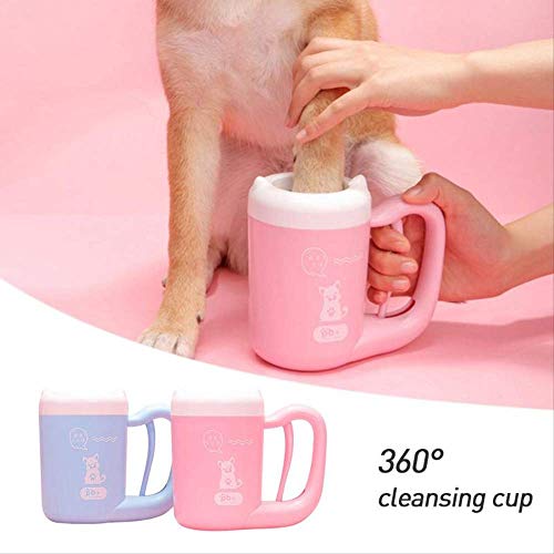 NRYBH Limpia Patas Perro Cepillo Mascota Perro Limpiador De Pies Taza Herramienta De Limpieza Copas De Cepillo De Lavado De Silicona para Pug Bulldog Perros Pequeños Gatos Rosado