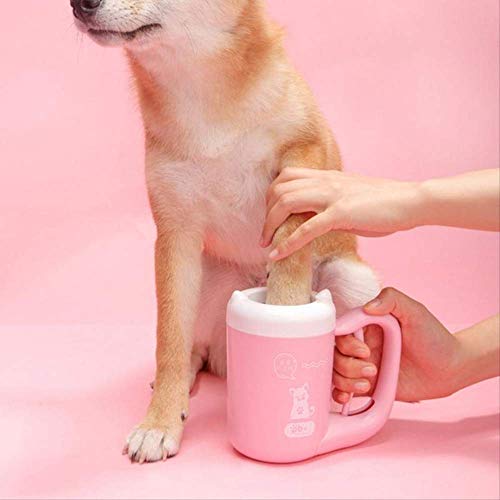 NRYBH Limpia Patas Perro Cepillo Mascota Perro Limpiador De Pies Taza Herramienta De Limpieza Copas De Cepillo De Lavado De Silicona para Pug Bulldog Perros Pequeños Gatos Rosado