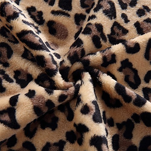 Nuohuilekeji - Manta para cama de mascota, diseño de leopardo y cebra, cálida y suave