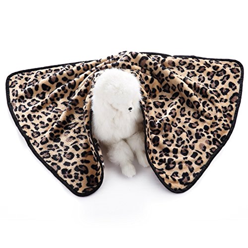 Nuohuilekeji - Manta para cama de mascota, diseño de leopardo y cebra, cálida y suave