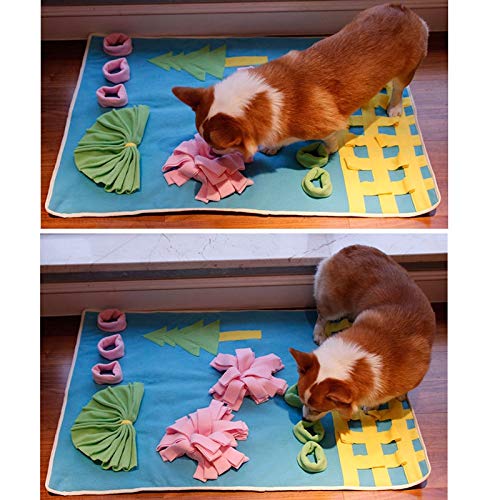 Oler Mat Gran Perro del Perro casero Sniffle colchón Cachorro oler Mat Formación Ocultar Mat Snacks cojín Suave paño Grueso y Suave de la Nariz Olor (Color : As Photo, Size : L 100x70cm)